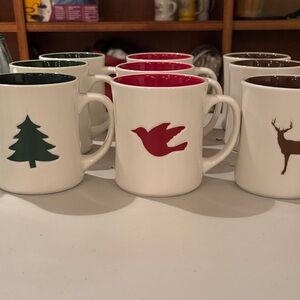 Set of 9 Starbuck Christmas Mugs.